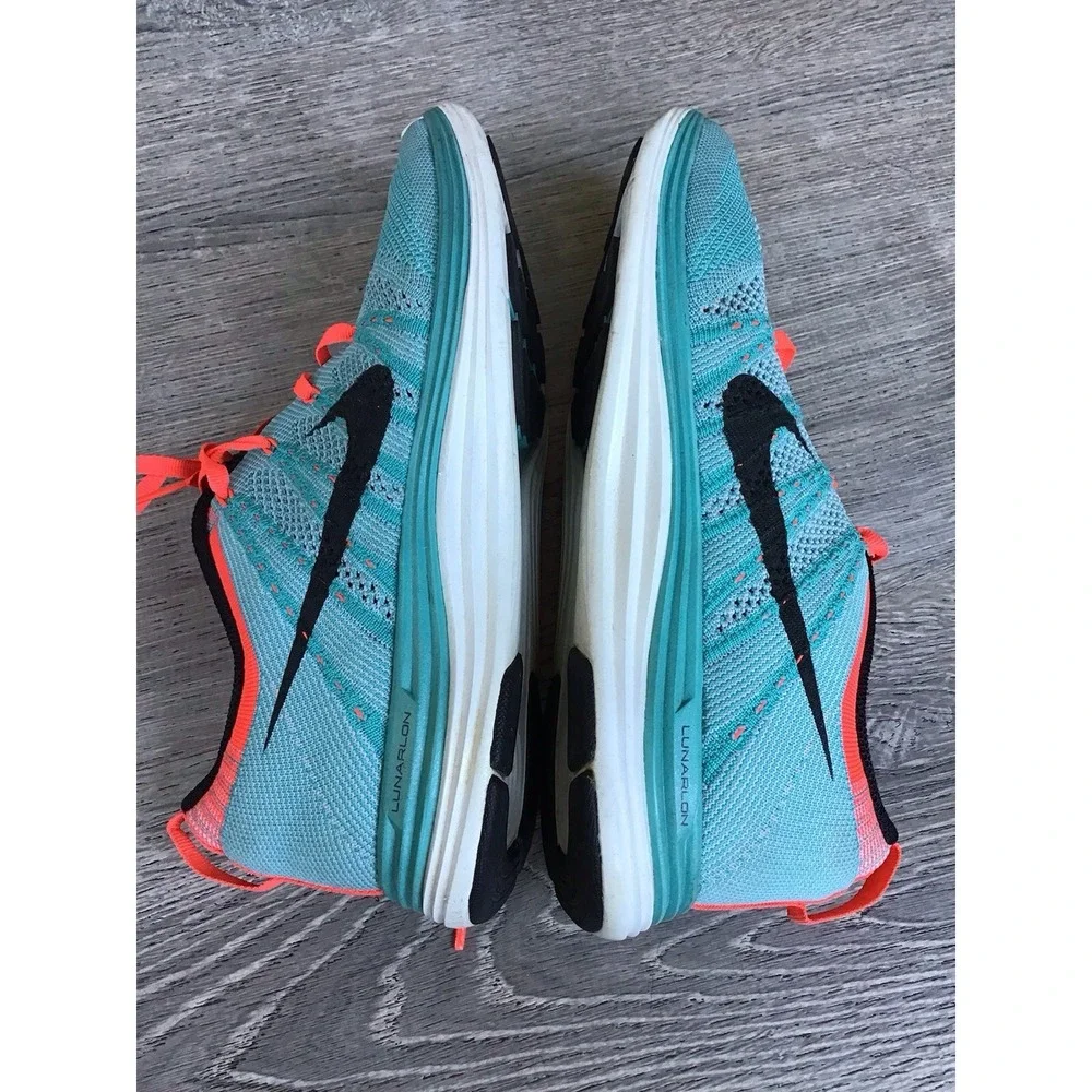 Nike Flyknit Lunar1 Sport Turquoise Pink Women's Sz 9.5 Running Shoes 554888-300